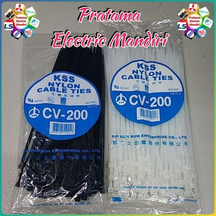 Cable Tie Kabel Ties Cv-200S Cv-200 Cv200 4,6Cm Putih @100Pcs Kss