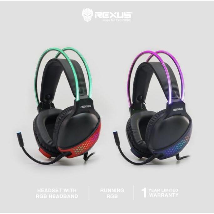 Rexus Vonix F88 Gaming Headset Running RGB Headband F 88 headphone Besi Led