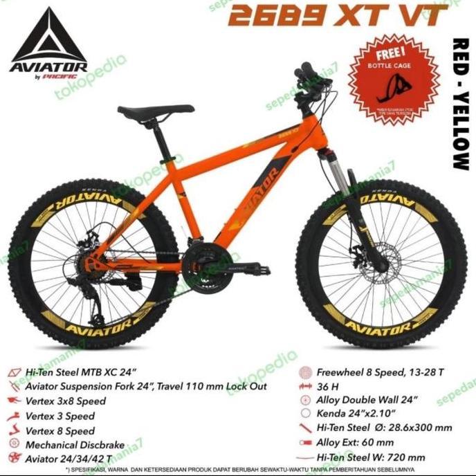 Promo sepeda gunung 24" AVIATOR AT 2689 XT by PACIFIC (REMAJA/DEWASA) COD