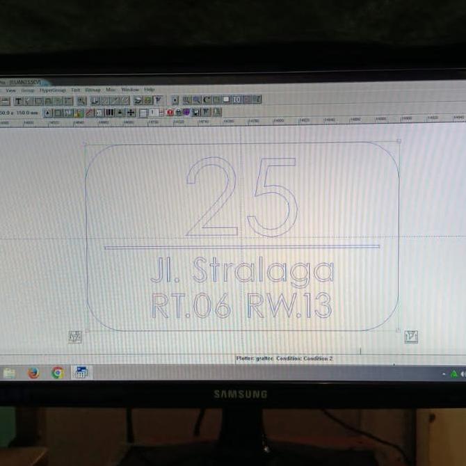 nomor rumah stainless steel ethcing 15x25 cm