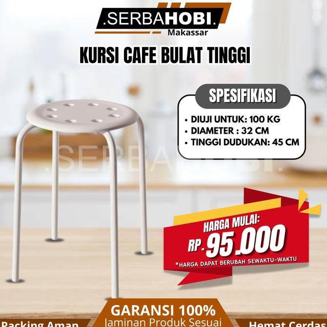 (:(:(:(] Kursi Bulat Tinggi Minimalis Cocok Untuk Warkop /  Kedai /  Cafe / Restoran