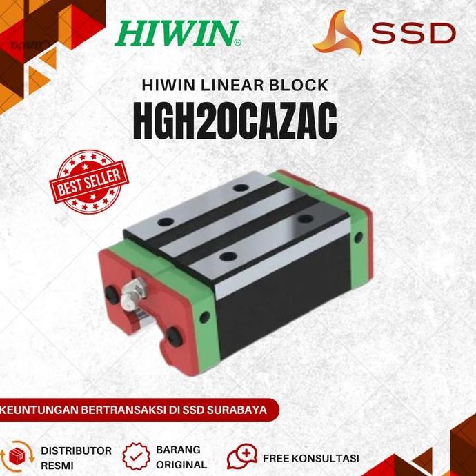HIWIN HGH20CAZAC / HGH20CA / HGH20C LINEAR BLOCK ONLY ORIGINAL DAN TERPERCAYA