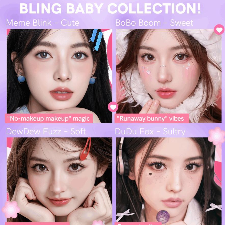 Mlen Diary Bling Baby Seriesdudu Fox Mata 1113Mm C Curl Natural Eyelash Extension Set Mata Lem