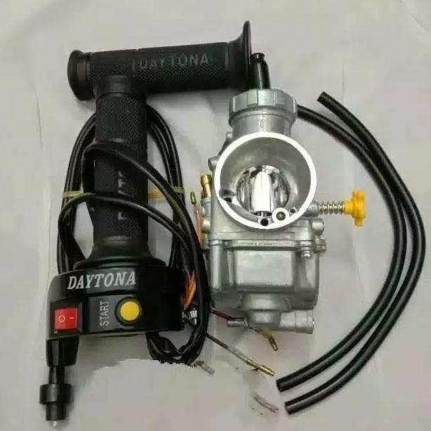 DAYTONA KARBU PE 24 26 28 KEIHIN SUPER SKEP HARD CHROME ANTI GESEK PLUS GAS SPONTAN 2 TOMBOL PAKET O