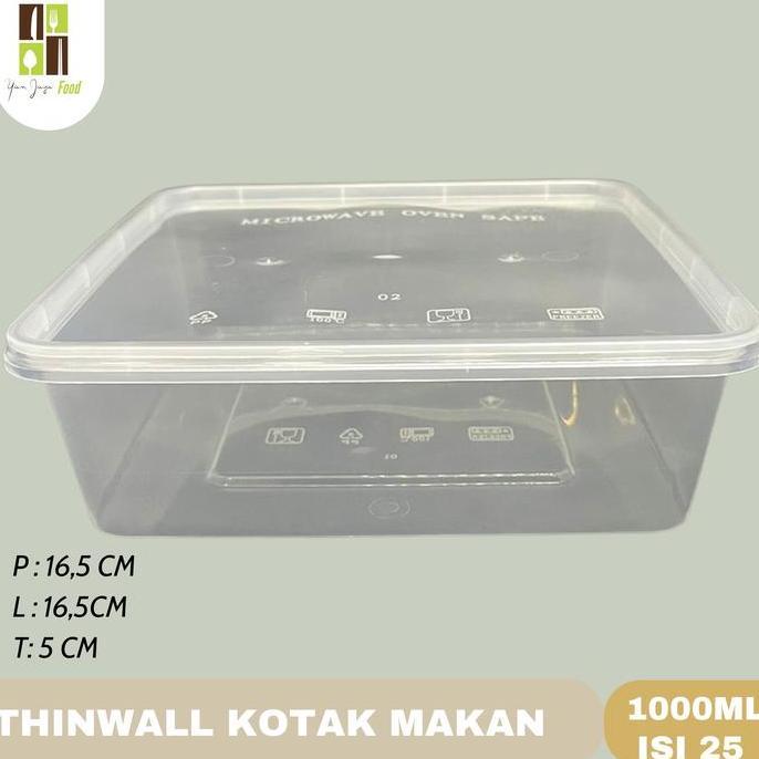 Thinwall Deemak DM 1000ml / Kotak Makan Plastik / Wadah Plastik