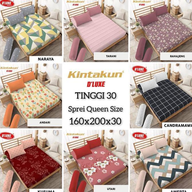 Sprei T30 Queen Kintakun Deluxe 160X200X30 Cm - Sprei Tinggi 30 Cm