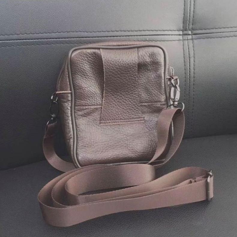 Tas Selempang Kulit Pria Kecil Tas Sarung Hp Pinggang+Selempang Tas Multifungsi Kulit Asli