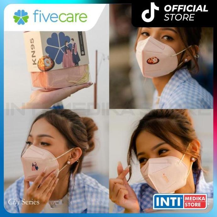 Fivecare - Masker Kn95 Surgical 3D 6Ply Earloop Medis The City Series