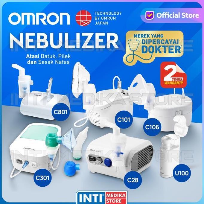 Omron - Nebulizer Compressor Ne C28 C101 C106 C301 C801 Ne U100 | Alat Terapi Uap Pernafasan Batuk P