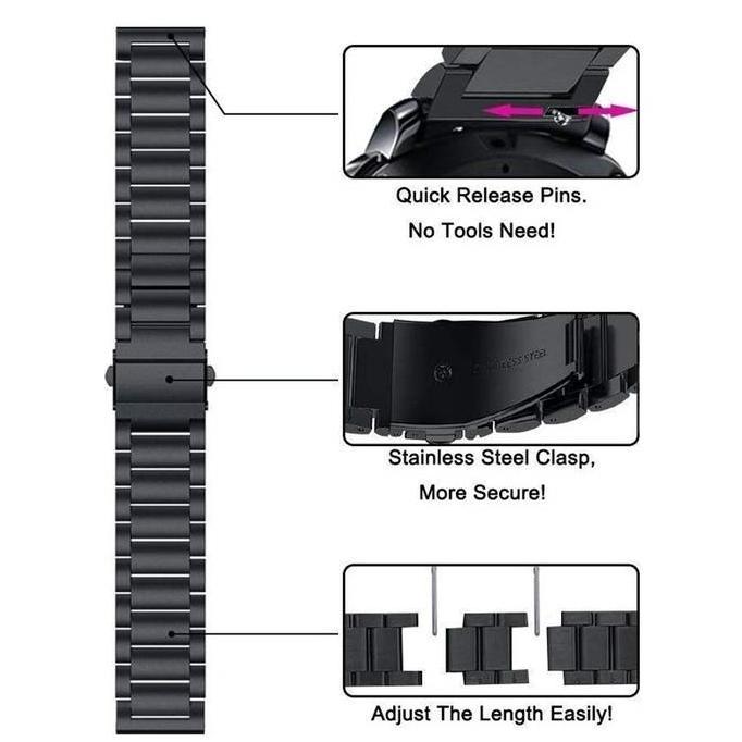 DB73>> STAINLESS STEEL METAL STRAP FOR ZEBLAZE VIBE 7 PRO / VIBE 7 / VIBE 7 LITE TALI JAM 22MM