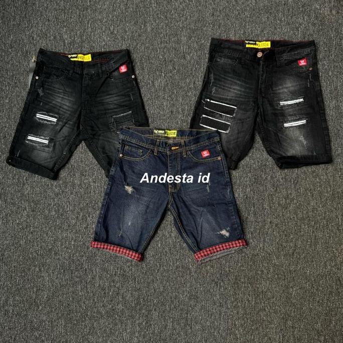 DF108 >> SIZE 28-33 [BISA COD]Celana Pendek Andesta ID Vlg36/Blackviper Slimfit Pria Santai Tebal Le