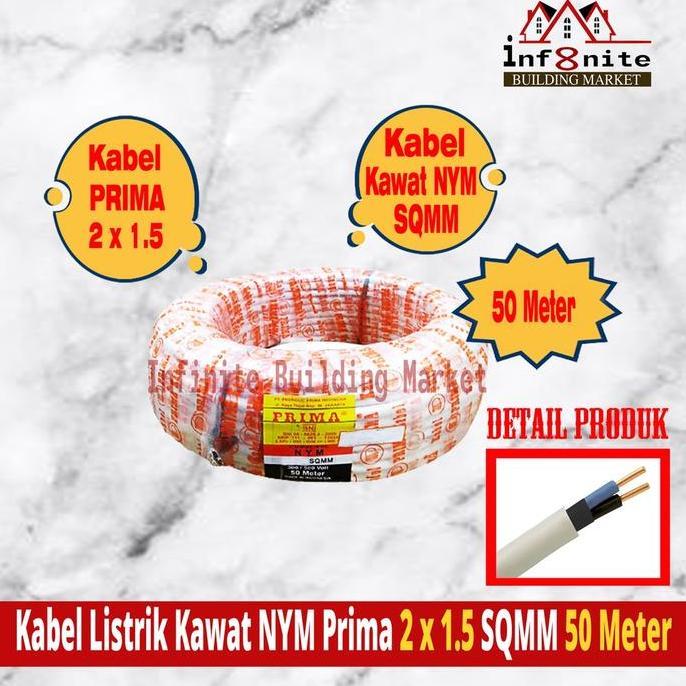 Kabel Prima Nym 2x1.5 Kabel Listrik Tembaga Tunggal Kabel Sni