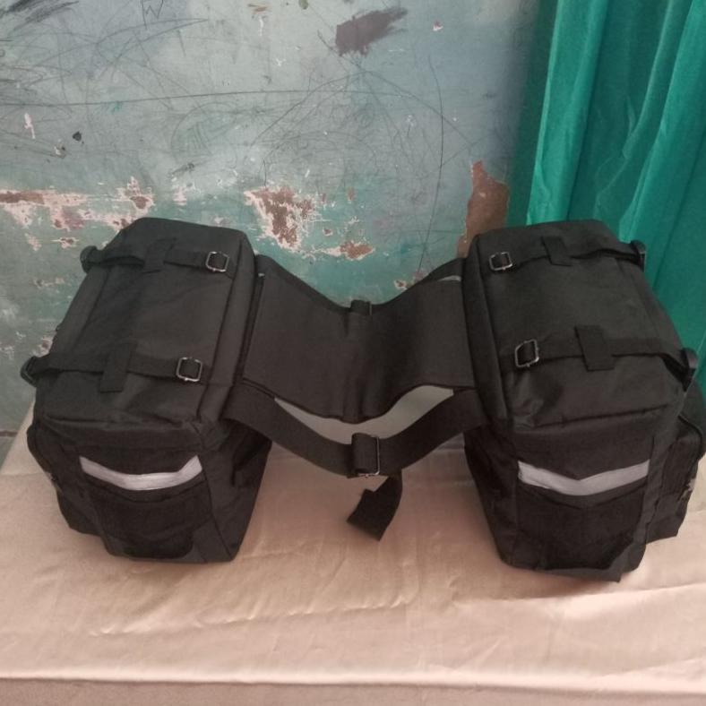 tas bagasi motor touring side bag kanan kiri bonus rain coat