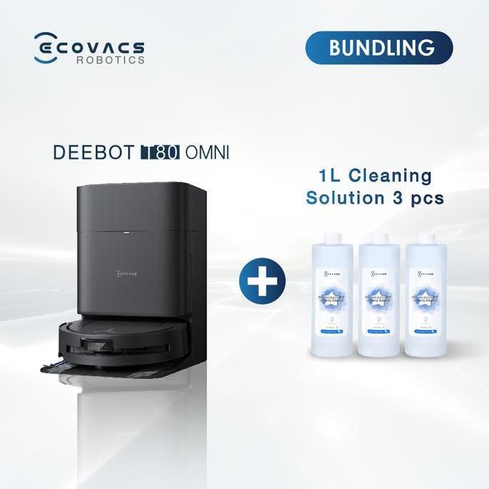 NEW [PACKAGE 3] Ecovacs DEEBOT T80 OMNI Robot Vacuum Cleaner + 3 Cleaning Solution