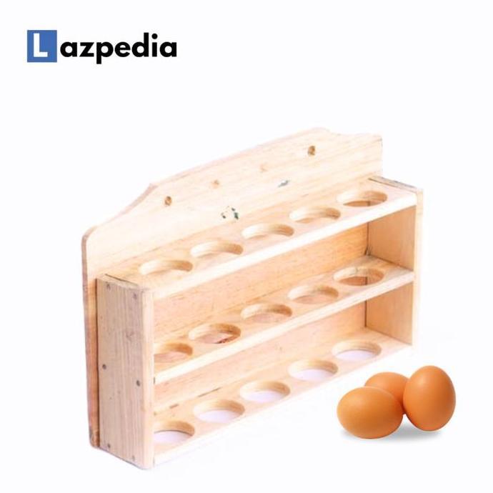 EGGURAKKU Hanging Egg Rack 3 Tier Rak Telur Gantung Kayu 3 Susun