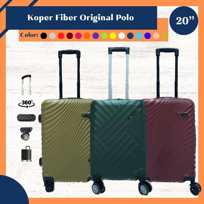 Koper 20 inch fiber murah Polo Twin koper kabin tas travel
