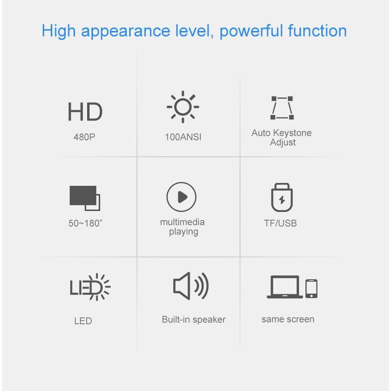 Proyektor - Tidak Perlu Tirai untuk Menonton Video HD Konektivitas HMI & Laptop UNIG HD Smart Projec