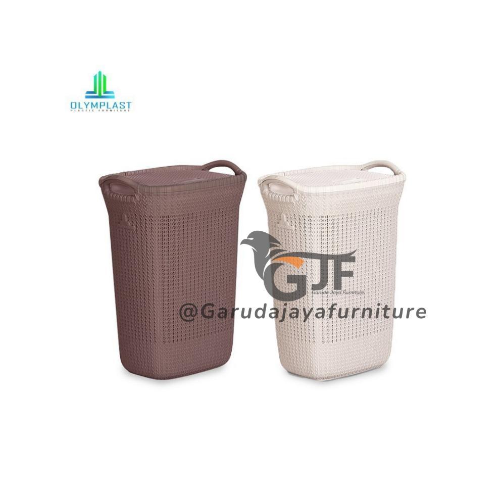KERANJANG LAUNDRY BASKET OLYMPLAST PLASTIK TEBAL / KERANJANG BAJU KOTOR / TEMPAT BAJU KOTOR / KERANJ