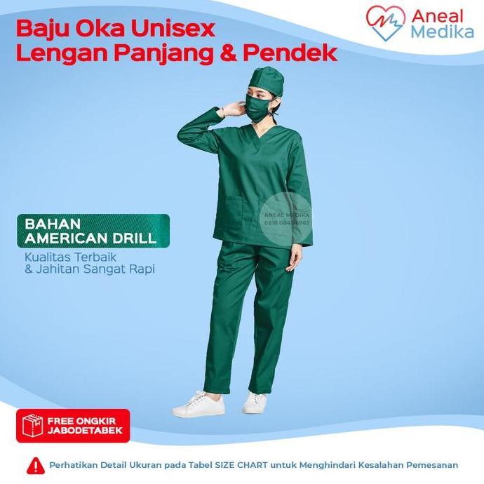 Baju Ok Lengan Panjang Bahan American Drill - Baju Jaga