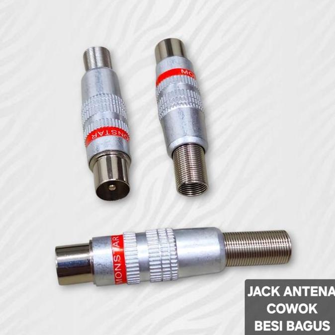 :::::::] Jack Antena TV Besi Bagus Monster Cowok / Colokan Jak Jek Cowok Male Besi Premium Monster