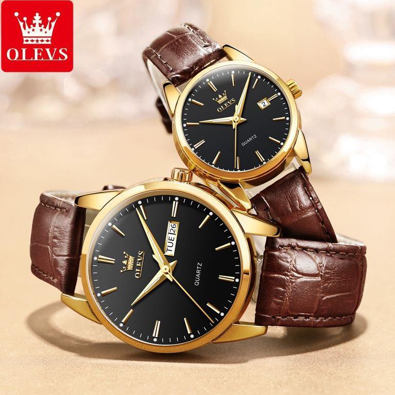 OLEVS Jam Tangan Pria & Wanita Original Import Tahan Air Analog Elegan Jam tangan pria