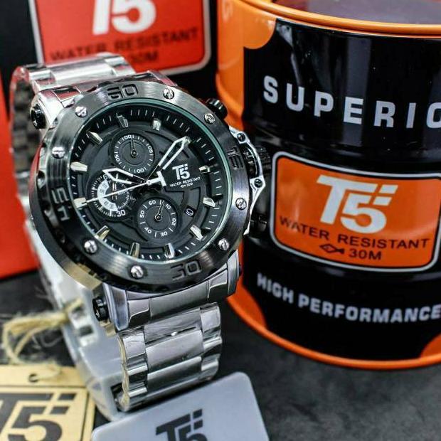 Jam T5 H 3702 Original Chronograph Stainless Steel Jam tangan pria