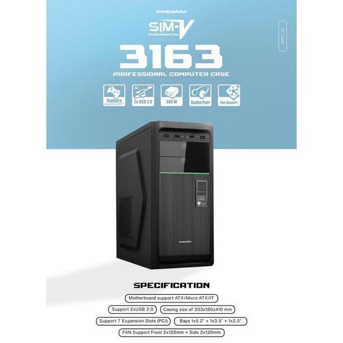 TERMURAH - Case / Casing SIMBADDA SIM-V 3163 with 380W PSU