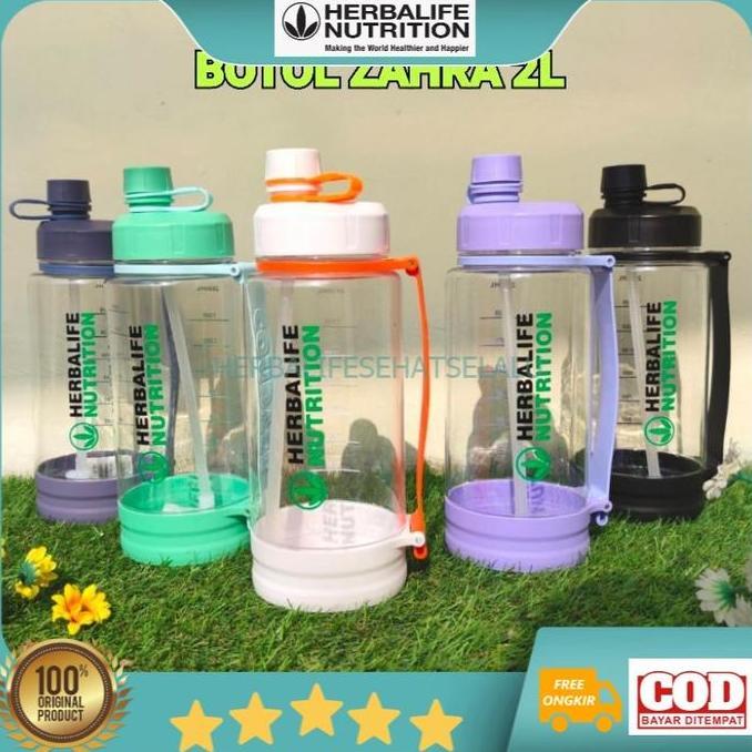 Terlaris Botol Herballife 2000Ml Bpa Free Botol Zahra Anti Pecah Rubber Shaker