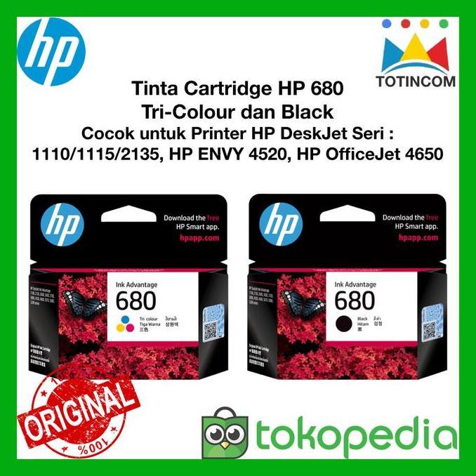 Cartridge HP 680 Black Color Original printer 2135