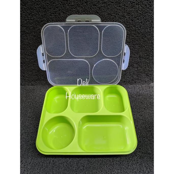 Terlaris Kotak Makan Sekat 5 / Ompreng Tutup / Kotak Bekal / Lunch Box /