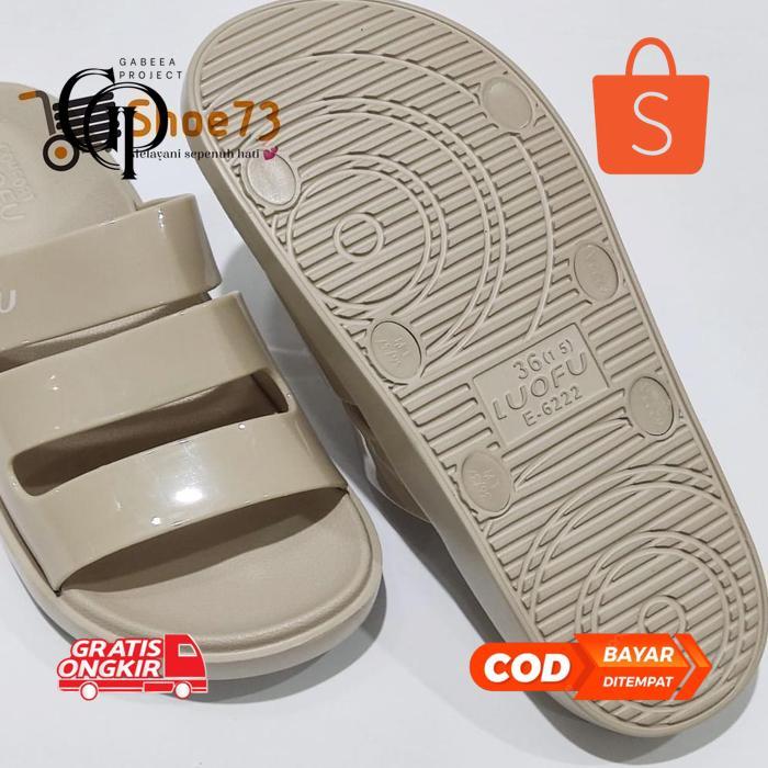 io-98 u-45 LUOFU E 6222 - E01SW SIZE 36-40 | Sandal selop jelly wanita | Sendal kokop cewek impor Te