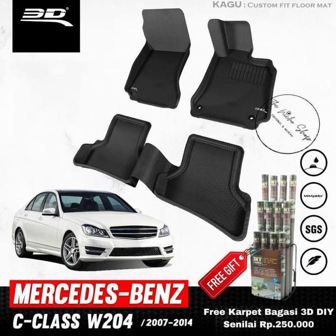 N Karpet Mobil 3D Kagumat Original Mercedes Benz C-Class W204 2007-2014