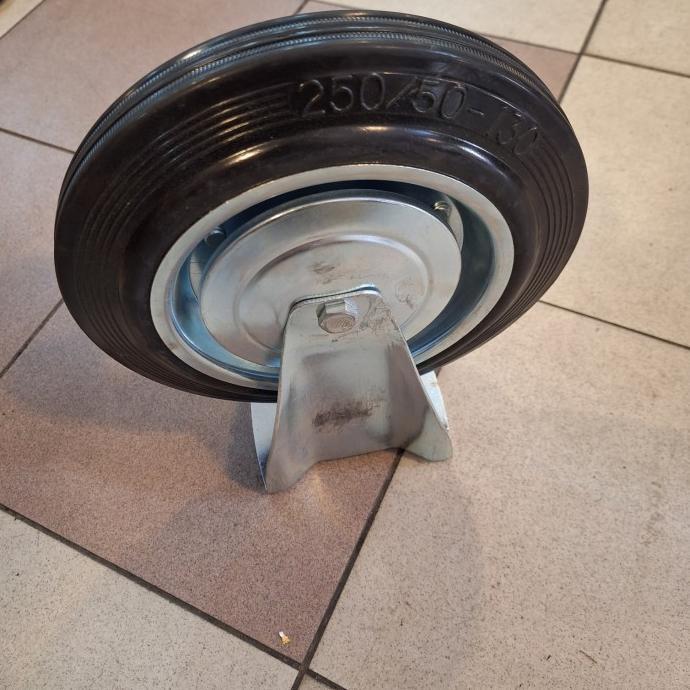 Roda Troli Karet Hitam 10 Inch Mati/Lurus Roda Troli