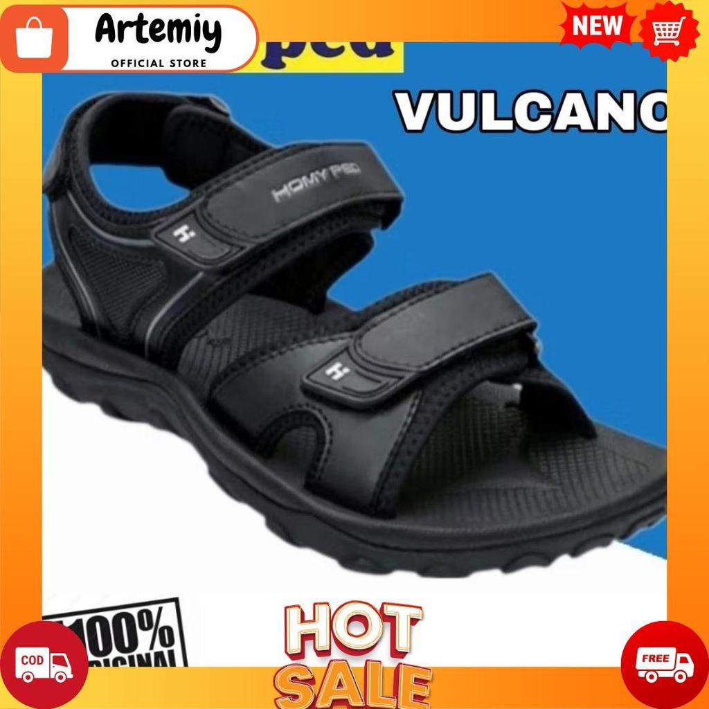HOMYPED SANDAL GUNUNG PRIA COWOK SLOP JEPIT HITAM COKLAT SPORT KARET VULCANO ANTI SLIP SIZE 39 - 44 