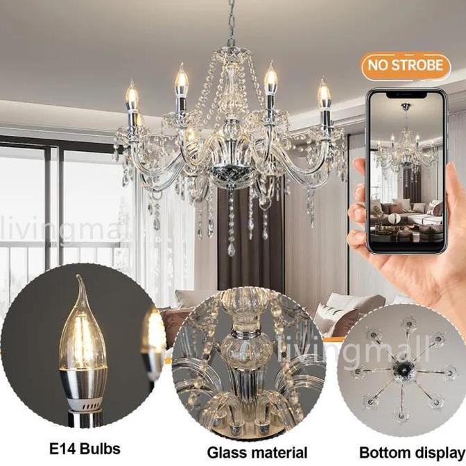 Lampu Gantung Kristal Akrilik - 6/8/12 LAMPU PELAMINAN BESAR , Dekorasi Pernikahan & Rumah Mewah