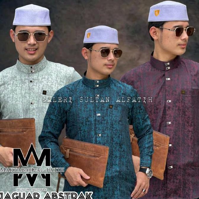 Promo ALFATIH - {Best Seller} baju koko sultan Abstrak Kemko sultan embos jaguard kemeja koko pria l