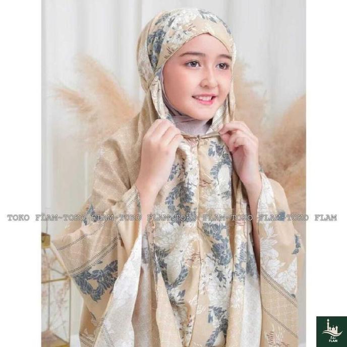 Promo TOKO FLAM MUKENA ANAK TANGGUNG ALENA 2IN1 RESLETING KATUN TRAVEL COD