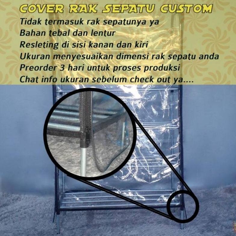 READY Cover Rak Sepatu / rak hijab / rak jilbab Custom Transparan