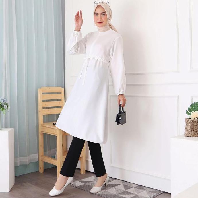 Promo Baju Tunik Lengan Panjang Wanita - Long Tunik Hijab Wanita COD