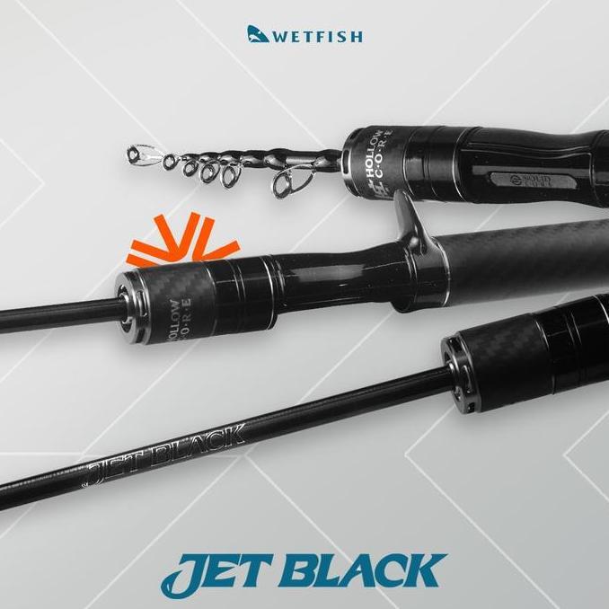Joran Teleskopik Hollow Carbon Wetfish Jet Black Sp & Bc (Titanium Tip Dan Solid Carbon Tip)