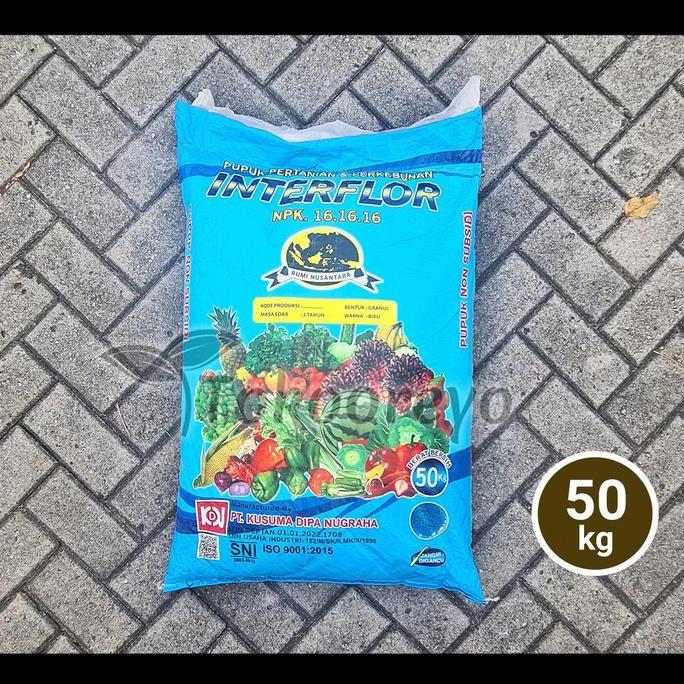 Terlaris Pupuk Interflor Npk 16 16 16 Berat 50 Kg Kp Via Cargo
