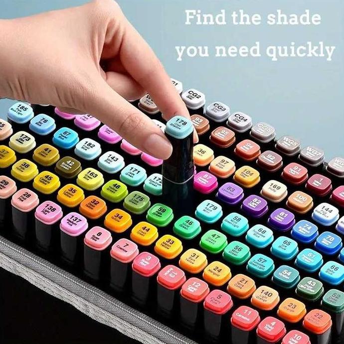 Set Spidol Touch 40 Warna Spidol Sketsa Pena Kuas Spidol Seni Ujung Ganda Seni Spidol Gambar Permane