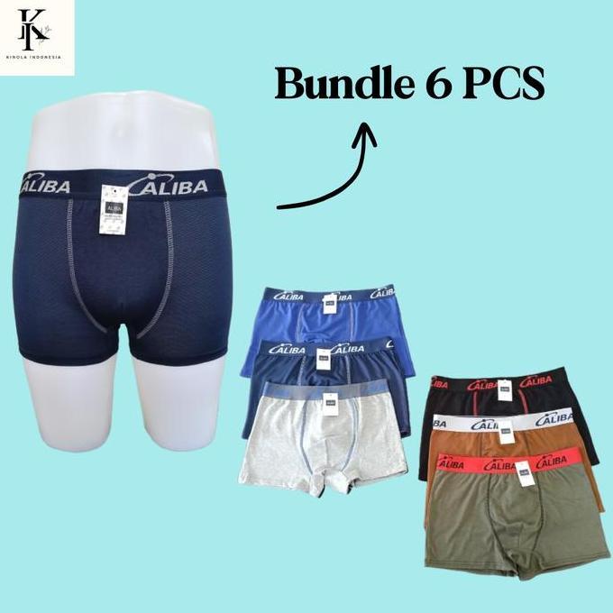 Promo Boxer pria isi 6 pcs, Celana dalam List Aliba , CD Remaja Dan dewasa, Murah, bahan Katun, lent