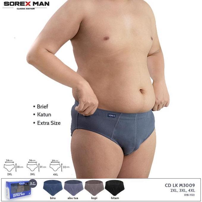 Promo CELANA DALAM PRIA JUMBO SOREX 1KOTAK ISI 3PCS CELANA KATUN JUMBO SOREX COD