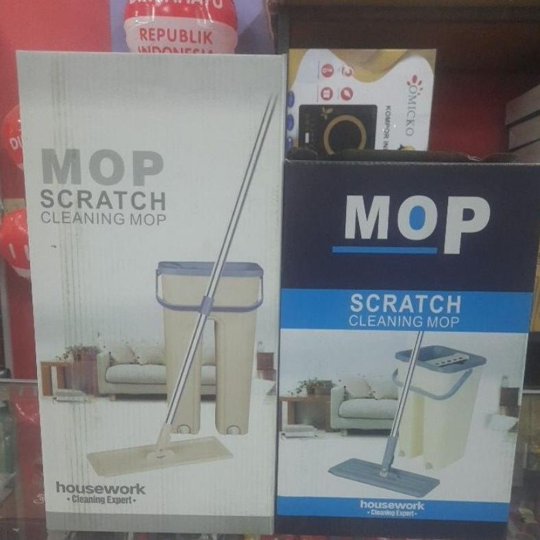 Alat Pel Praktis Scratch Cleaning Mop 360 Spin Mop Plus Bucket
