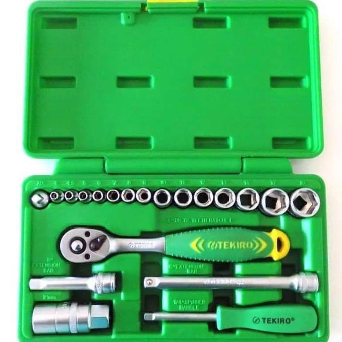 TEKIRO 1/4" - 3/8" KUNCI SOK SET 21PCS 4-19MM
