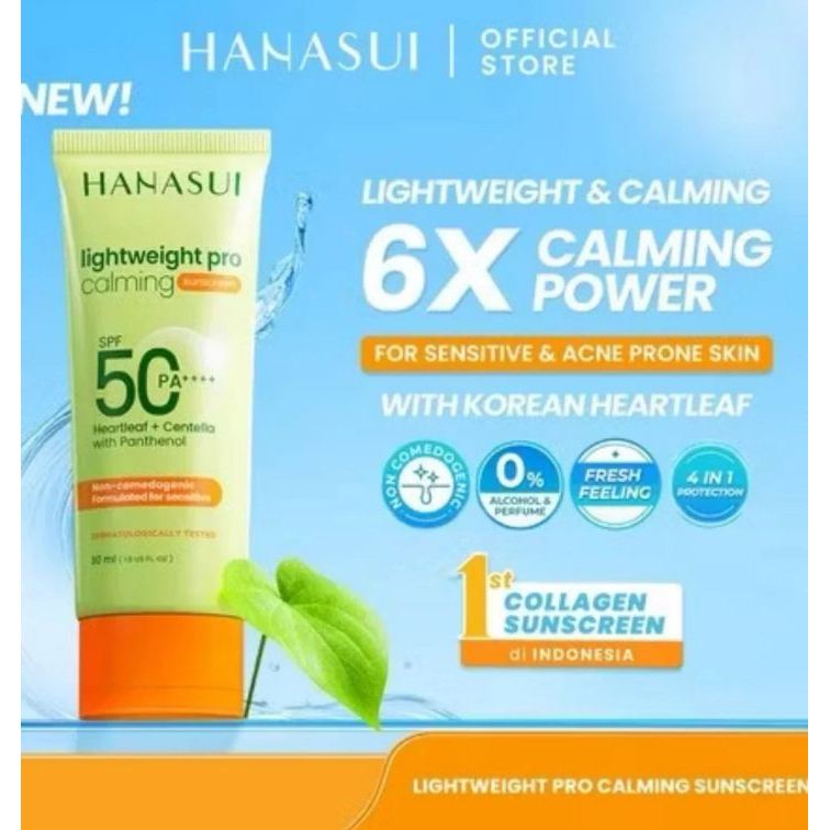 Hanasui Lightweight Pro Calming Sunscreen SPF50 30ML / Hanasui Calming Sunscreen