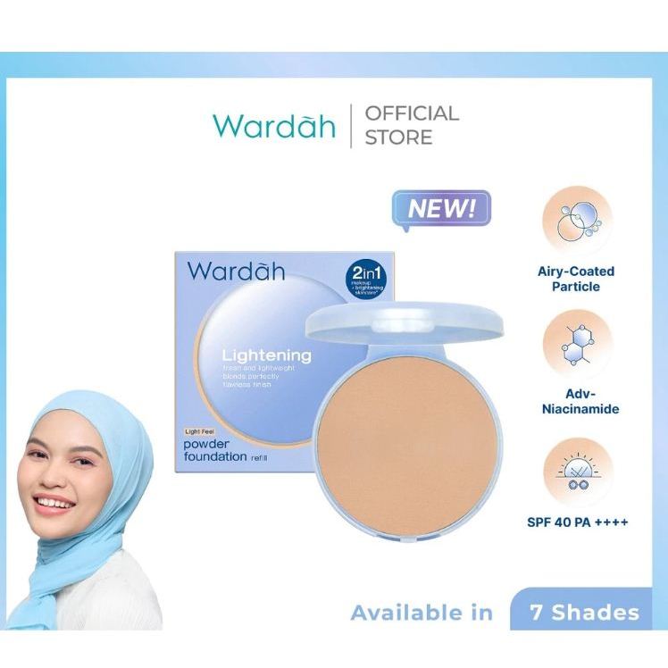 Wardah Lightening Powder Foundation Refill 12G / Wardah Refill Bedak Padat / Wardah Bedak Padat