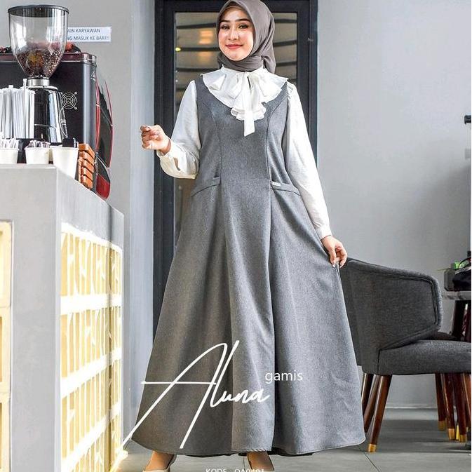 Promo One Set Aluna Atasan dan Outer Cantik by Cu2k Collection Fashion Muslimah Terkini COD