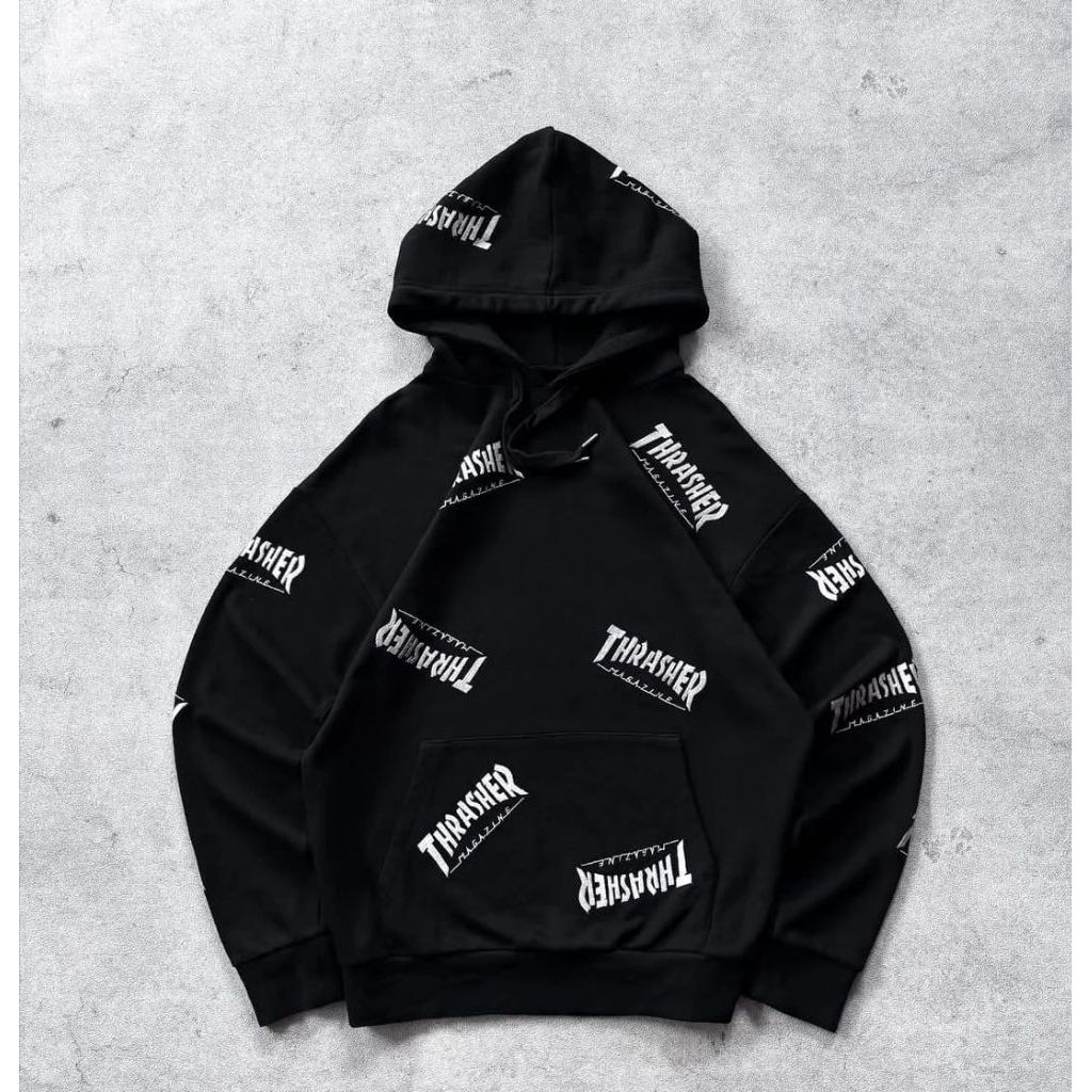 Jaket Hoodie THRASHER Full Print UNISEX FULL TAG IMPORT Jaket Thrasher Full Print